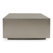 Anvil Modern Brushed Stainless Steel Rectangular Coffee Table — view 2