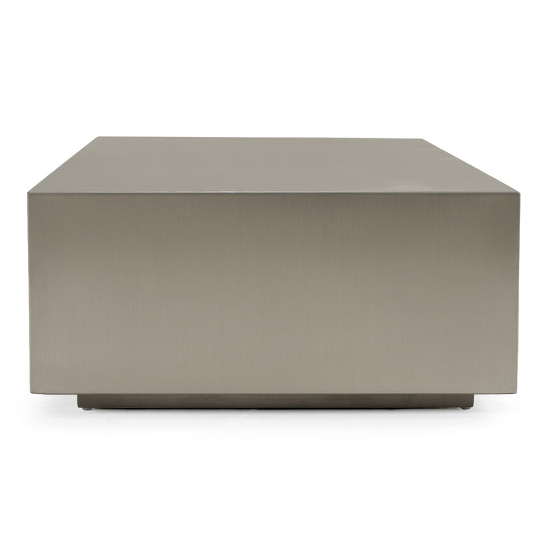 Anvil Modern Brushed Stainless Steel Rectangular Coffee Table — view 2