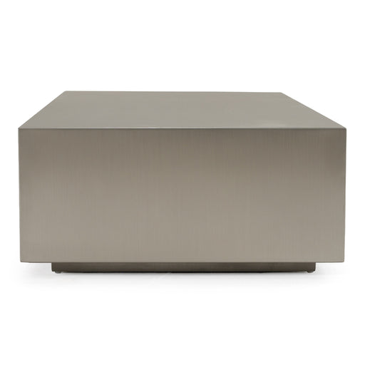 Anvil Modern Brushed Stainless Steel Rectangular Coffee Table — view 2