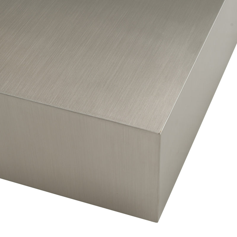 Anvil Modern Brushed Stainless Steel Rectangular Coffee Table — view 3