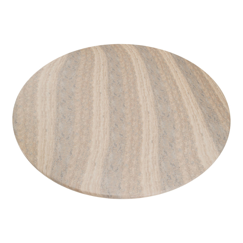 Aragats - Modern Faux Travertine Concrete Round Dining Table — view 2