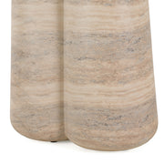 Aragats - Modern Faux Travertine Concrete Round Dining Table — view 4