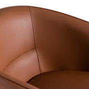 Aragon - Modern Brown Vegan Leather + Brass Dining Chair — view 5