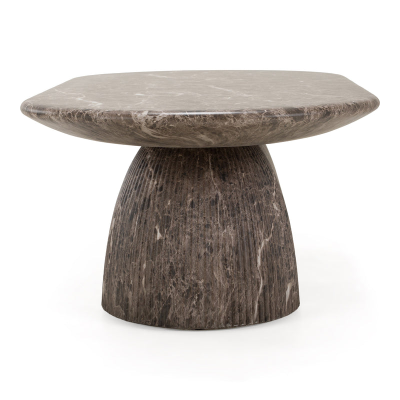 Ararat - Modern Faux Marble Concrete Coffee Table — view 2