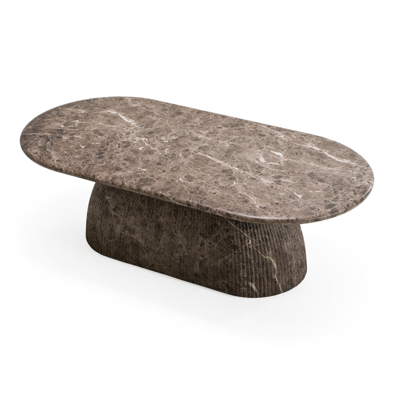 Ararat - Modern Faux Marble Concrete Coffee Table — view 3
