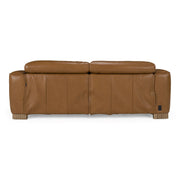 Aris - Modern Brown Leather Sofa w/ 2 Power Recliners & Headrests — view 4