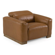 Aris - Modern Brown Leather Chair w/ Power Recliner & Headrest