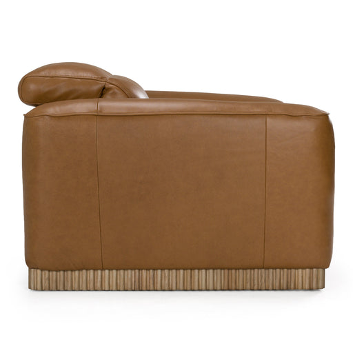 Aris - Modern Brown Leather Chair w/ Power Recliner & Headrest — view 2