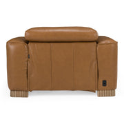 Aris - Modern Brown Leather Chair w/ Power Recliner & Headrest — view 4