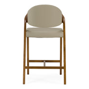 Arlo - Mid-Century Beige & Walnut Counter Chair — view 4