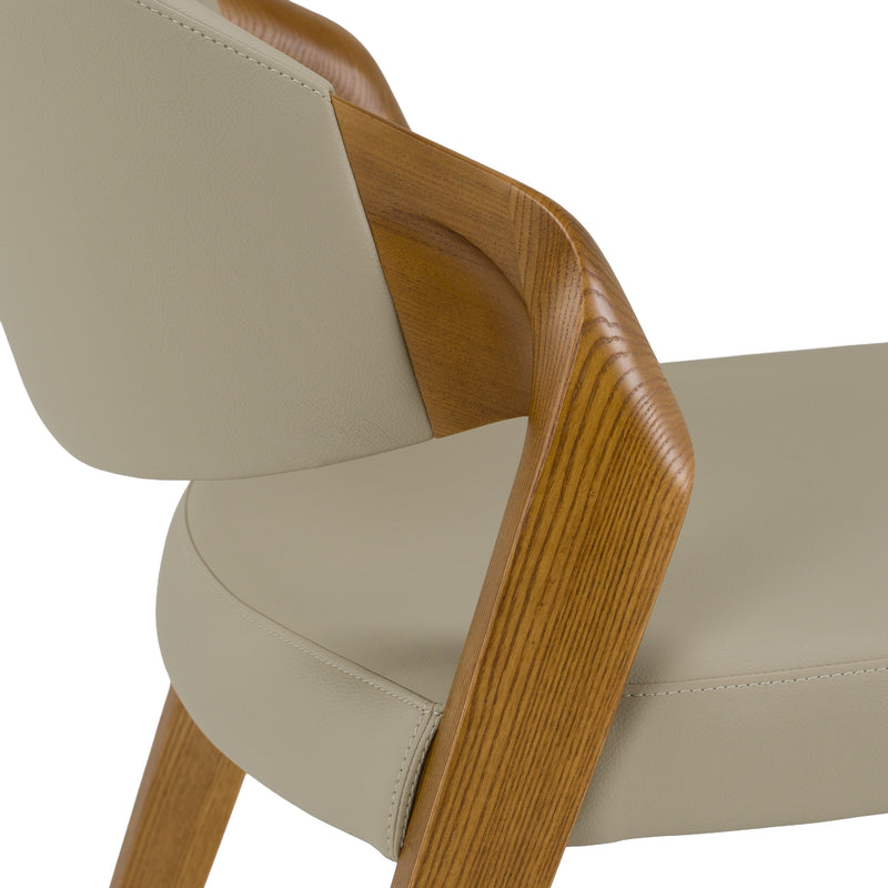 Arlo - Mid-Century Beige & Walnut Counter Chair — view 5