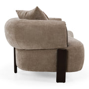 Arnaud - Modern Tan Fabric + Brown Oak Sofa — view 2