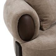 Arnaud - Modern Tan Fabric + Brown Oak Sofa — view 5