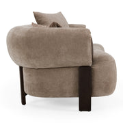 Arnaud - Modern Tan Fabric + Brown Oak Loveseat Sofa — view 2