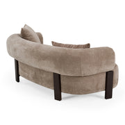Arnaud - Modern Tan Fabric + Brown Oak Loveseat Sofa — view 3