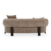 Arnaud - Modern Tan Fabric + Brown Oak Loveseat Sofa — view 4