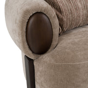 Arnaud - Modern Tan Fabric + Brown Oak Loveseat Sofa — view 5