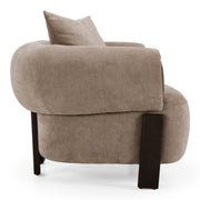 Arnaud - Modern Tan Fabric + Brown Oak Accent Chair — view 2
