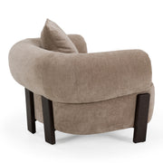 Arnaud - Modern Tan Fabric + Brown Oak Accent Chair — view 3