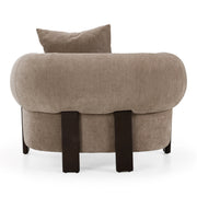 Arnaud - Modern Tan Fabric + Brown Oak Accent Chair — view 4