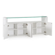 Ashley - Modern Glass + White Fiberglass Buffet — view 2