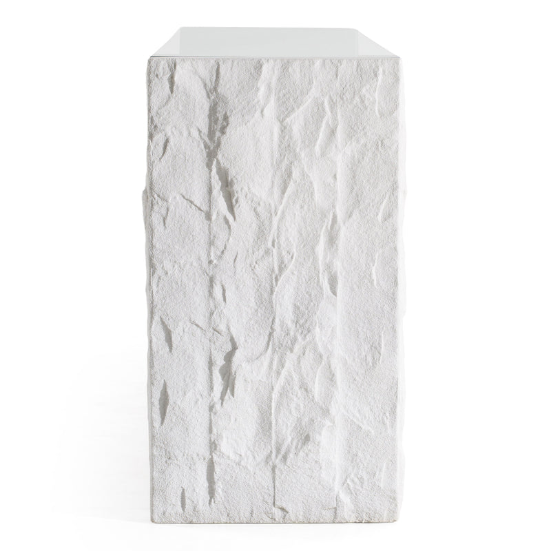 Ashley - Modern Glass + White Fiberglass Buffet — view 3