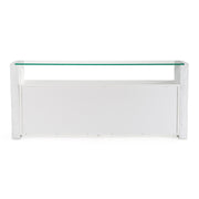 Ashley - Modern Glass + White Fiberglass Buffet — view 4