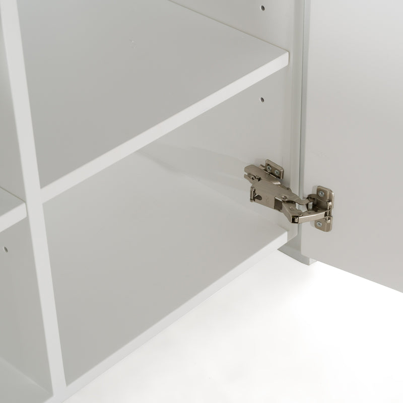 Ashley - Modern Glass + White Fiberglass Buffet — view 5