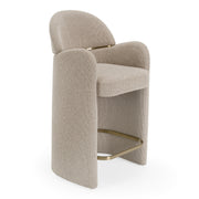 Ashley - Modern Beige Fabric + Brushed Brass Counter Chair — view 2