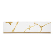 Aspen Modern White & Gold TV Stand — view 5