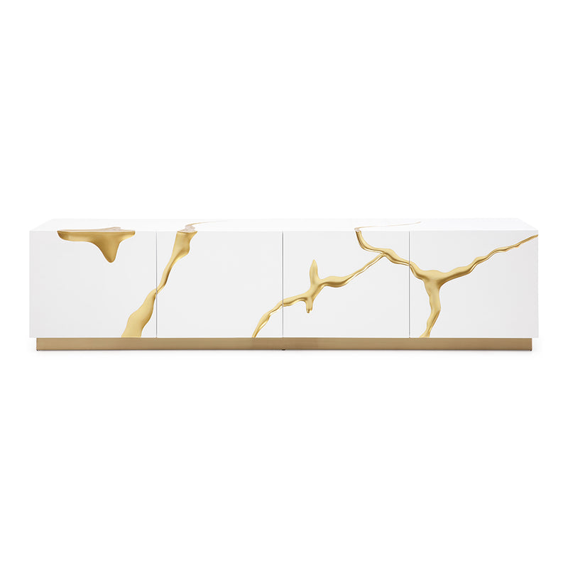 Aspen Modern White & Gold TV Stand — view 5