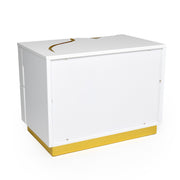 Aspen Modern Wide White and Gold Nightstand — view 4