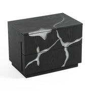 Aspen - Modern Matte Brown Ash & Silver Nightstand — view 3