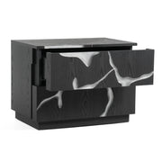 Aspen - Modern Matte Brown Ash & Silver Nightstand — view 4