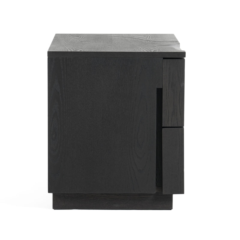 Aspen - Modern Matte Brown Ash & Silver Nightstand — view 5