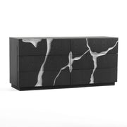 Aspen - Modern Matte Brown Ash & Silver Dresser