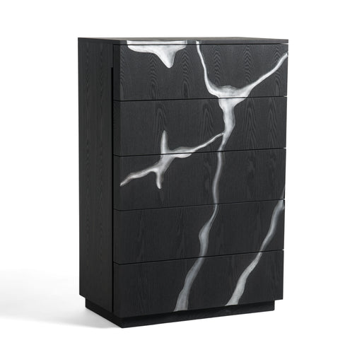 Aspen - Modern Matte Brown Ash & Silver Chest