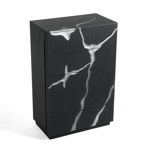 Aspen - Modern Matte Brown Ash & Silver Chest — view 2