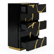 Aspen - Modern Black & Gold Wide Chest — view 4