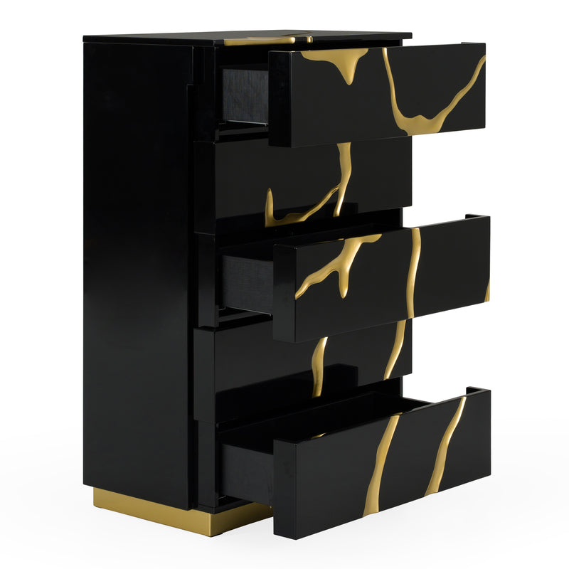 Aspen - Modern Black & Gold Wide Chest — view 4