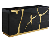 Aspen - Modern Black + Gold 4-Piece Bedroom Set — view 5