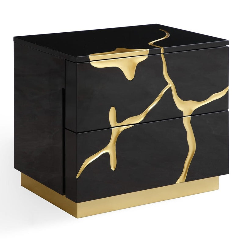 Aspen - Modern Black + Gold 4-Piece Bedroom Set — view 4