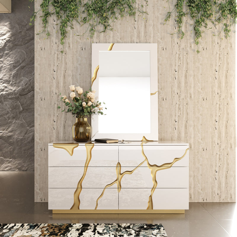 Aspen Modern White Mirror — view 3