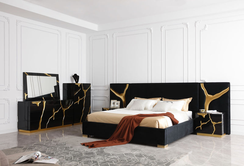 Aspen - Modern Black and Gold Dresser — view 2