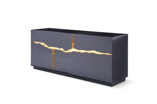 Aspen - Modern High Gloss Black & Gold Buffet — view 2