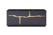 Aspen - Modern High Gloss Black & Gold Buffet — view 3
