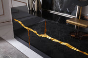 Aspen - Modern High Gloss Black & Gold Buffet — view 5