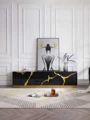 Aspen - Modern Black & Gold TV Stand — view 2
