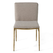 Atlanta - Modern Beige Fabric & Brass Dining Chair