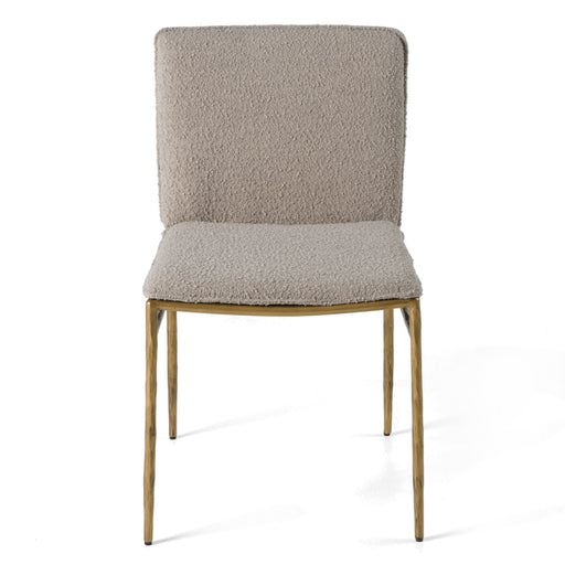 Atlanta - Modern Beige Fabric & Brass Dining Chair